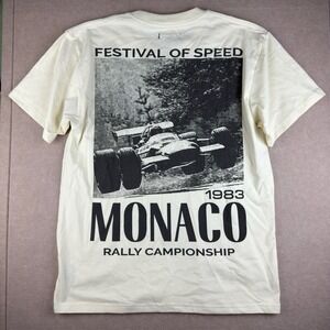 BrandMakers Shirt Men L Beige Festival Of Speed Monaco 1983 Rally Car Tee